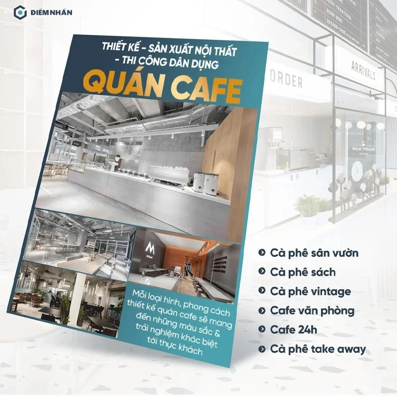 Nội Thất Điểm Nhấn thi công đa dạng các loại hình kinh doanh quán cafe