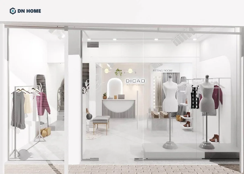 Lựa chọn thiết kế - thi công shop thời trang trọn gói giúp chủ đầu tư tiết kiệm thời gian và ngân sách