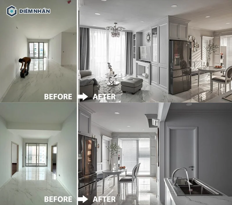 Cải tạo lại căn hộ chung cư theo phong cách tân cổ điển - hiện đại, mang đến vẻ đẹp sang trọng