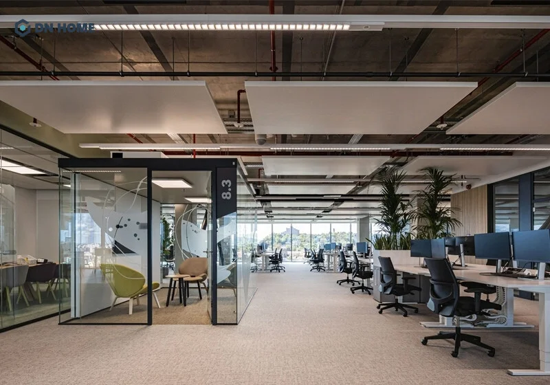 Co-working space được thiết kế mở linh hoạt