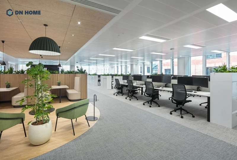Linh hoạt trong thiết kế không gian công sở giúp tạo ra sự thoải mái, tăng hiệu suất làm việc