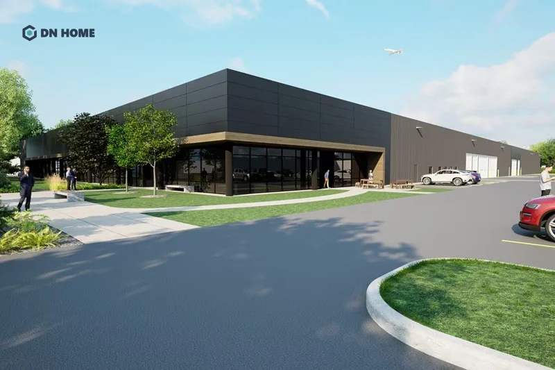 Sự đơn giản trong các đường nét thiết kế giúp văn phòng 2 tầng tối giản mang vẻ đẹp thanh lịch