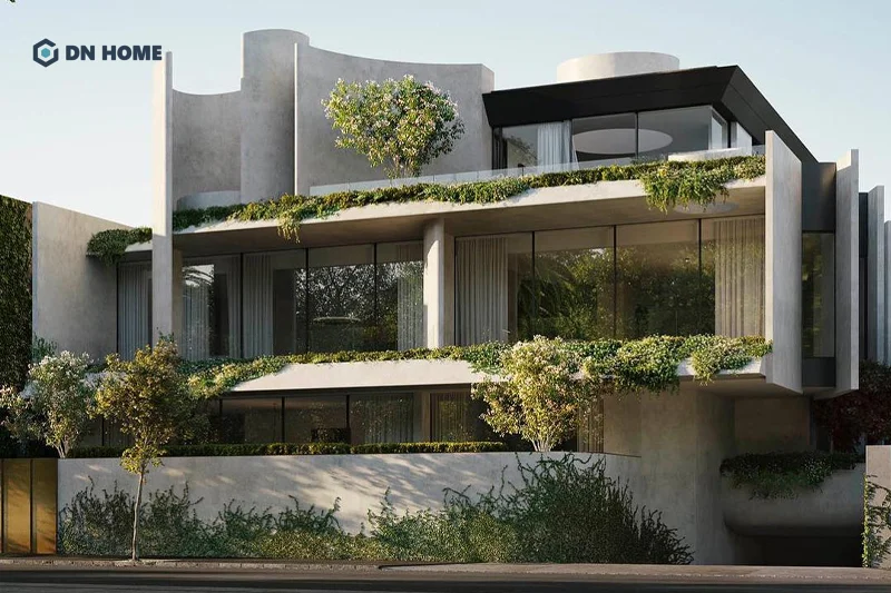 Các đường nét hình học thẳng và uốn lượn kết hợp tạo nên bản sắc và đặc trưng riêng doanh nghiệp