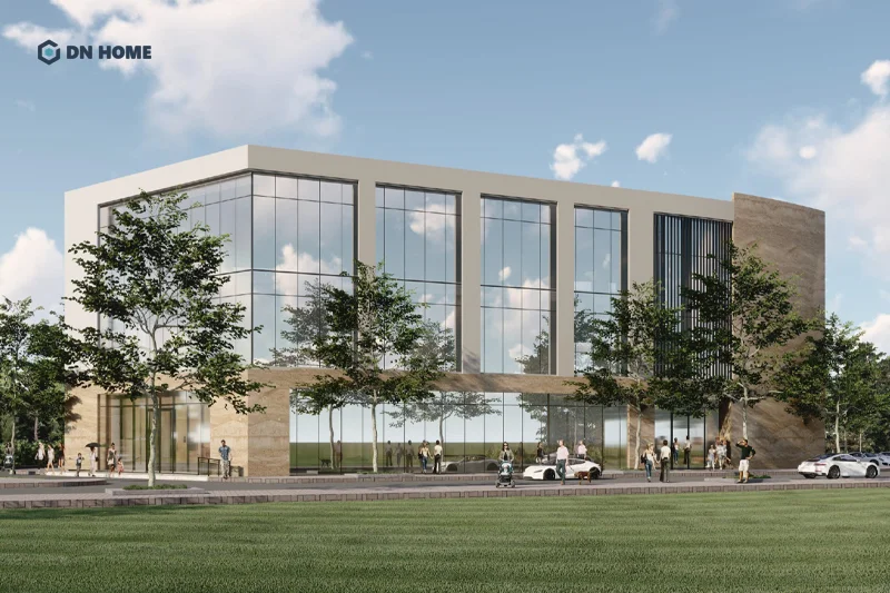 Lợi ích nổi bật của việc xây văn phòng 3 tầng là tận dụng ánh sáng tự nhiên tiết kiệm điện năng