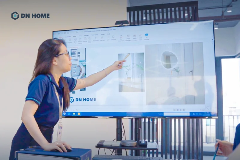 Quy trình thiết kế văn phòng bao gồm bản vẽ 2D, 3D và triển khai chi tiết hệ thống kỹ thuật