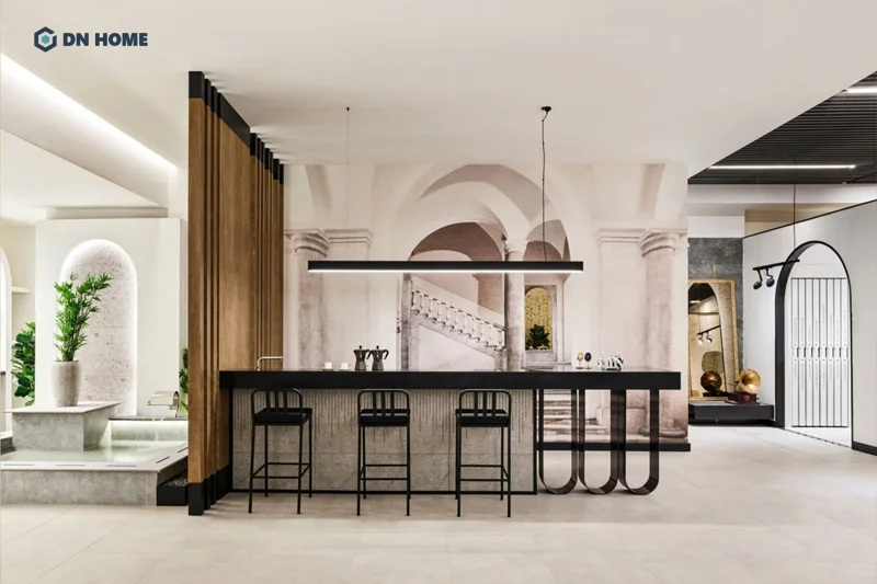 Khu vực pantry của văn phòng thiết kế theo phong cách Art Deco đầy cảm hứng sáng tạo