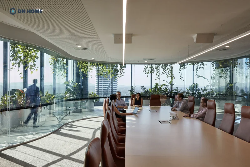 Không gian phòng họp ấn tượng, chuyên nghiệp bên trong văn phòng phong cách Biophilic