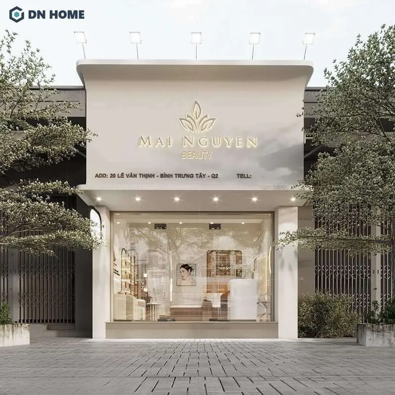 Bảng hiệu spa được thiết kế tinh tế, sang trọng, dễ nhận diện