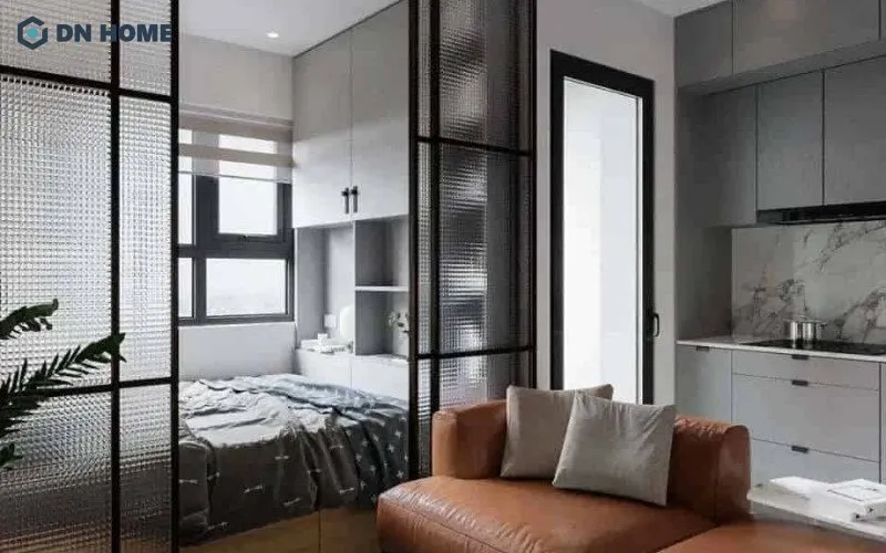 Phân chia không gian riêng tư mà không làm mất đi thẩm mỹ của căn hộ mini