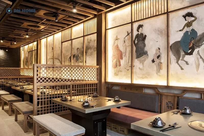 Mẫu nhà hàng nướng BBQ được thiết kế mang đậm dấu ấn văn hóa Hàn Quốc