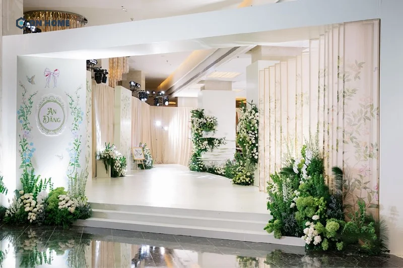 Đầu tư vào khu vực check-in nhà hàng tiệc cưới ấn tượng để thể hiện sự chuyên nghiệp