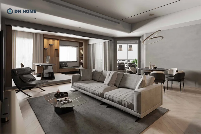 Thiết kế chung cư 110m2 phong cách tối giản mang đến không gian sống thoải mái, tiện nghi