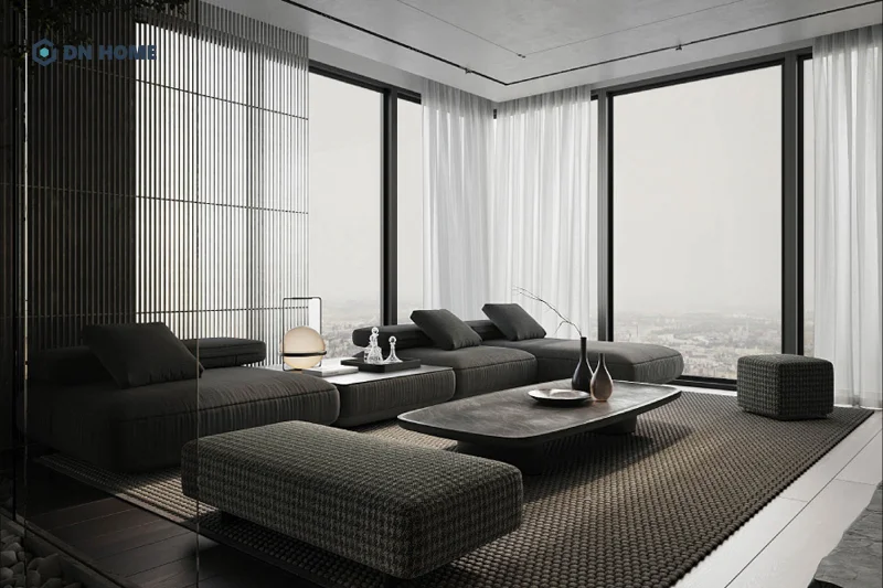 Với diện tích 120m2, có thể thoải mái thiết kế khu vực phòng khách ấn tượng