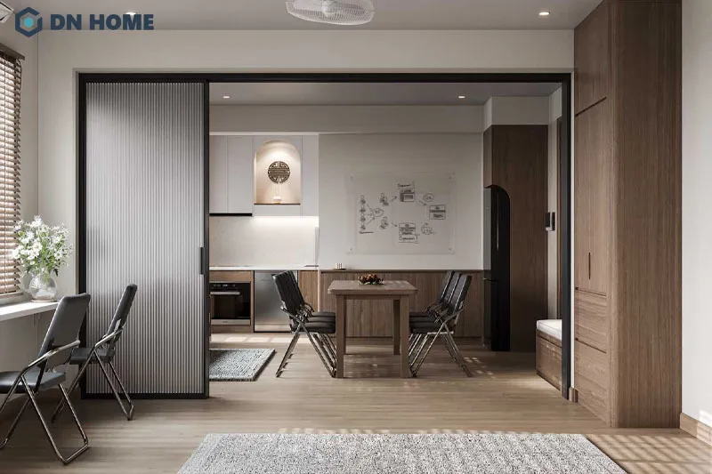 Không gian mở tạo cảm giác luồng di chuyển thông thoáng, không gian liền mạch và rộng hơn