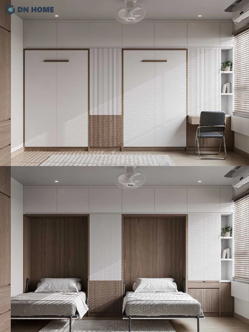 Nội thất thông minh giúp tối ưu từng mét vuông trong không gian chung cư 45m2 hiệu quả