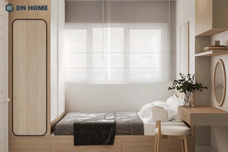 Phòng ngủ trong chung cư mini nên thiết kế nhỏ gọn, nội thất tinh gọn và đa năng