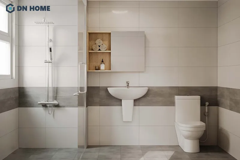 Phòng tắm chung cư mini nên được thiết kế đơn giản, chú trọng vào công năng và sự tiện nghi