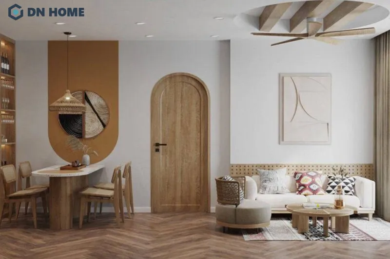 Không gian nội thất chung cư 45m2 phong cách Wabi Sabi hướng đến vẻ đẹp tự nhiên, giản dị