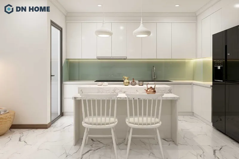 Sử dụng một vài gam màu pastel làm điểm nhấn trong không gian nội thất chung cư Bắc Âu