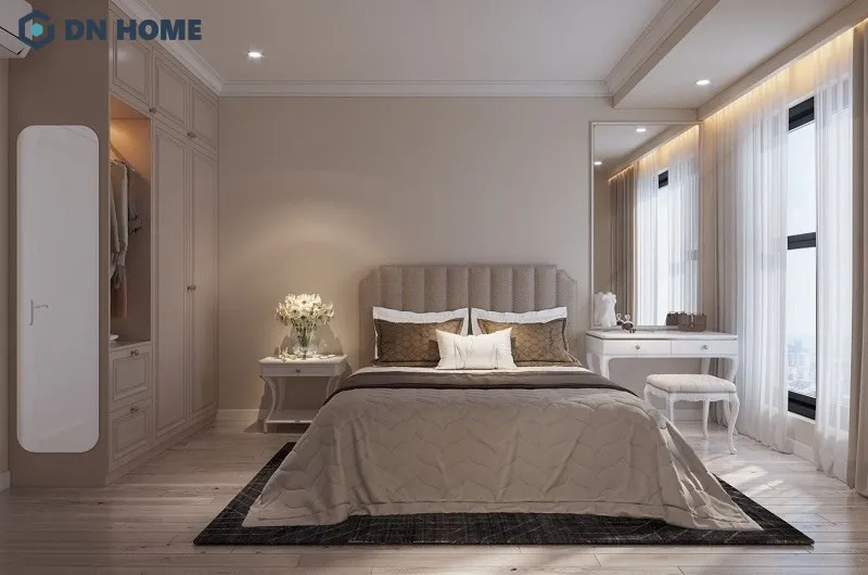 Phòng ngủ chính rộng rãi, đầy đủ tiện nghi