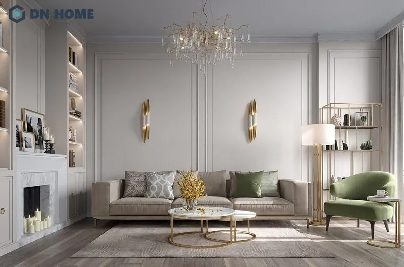 Thiết kế nội thất chung cư tân cổ điển kết hợp hiện đại