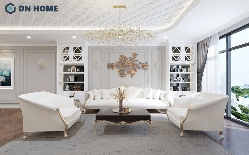 Mỗi chi tiết trong không gian của phong cách thiết kế tân cổ điển đều được sắp xếp cân xứng, hài hoà