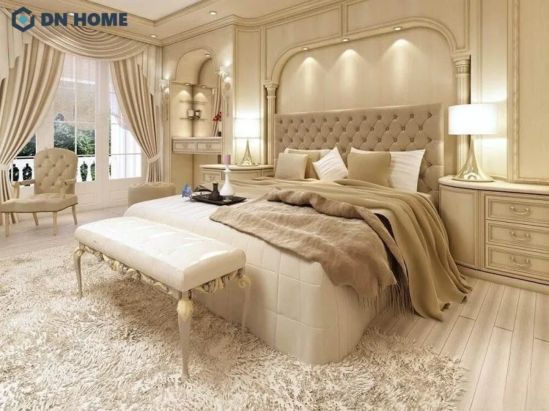 Chi tiết tinh xảo cùng màu sắc nhã nhặn giúp mang đến không gian nghỉ dưỡng ngay tại nhà