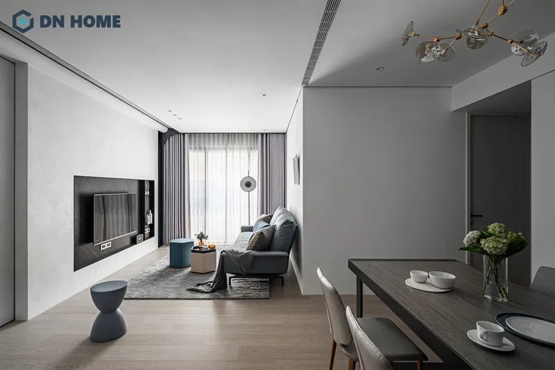 Với diện tích 20m2 nên tối giản nội thất khu vực phòng khách để tránh cảm giác ngột ngạt