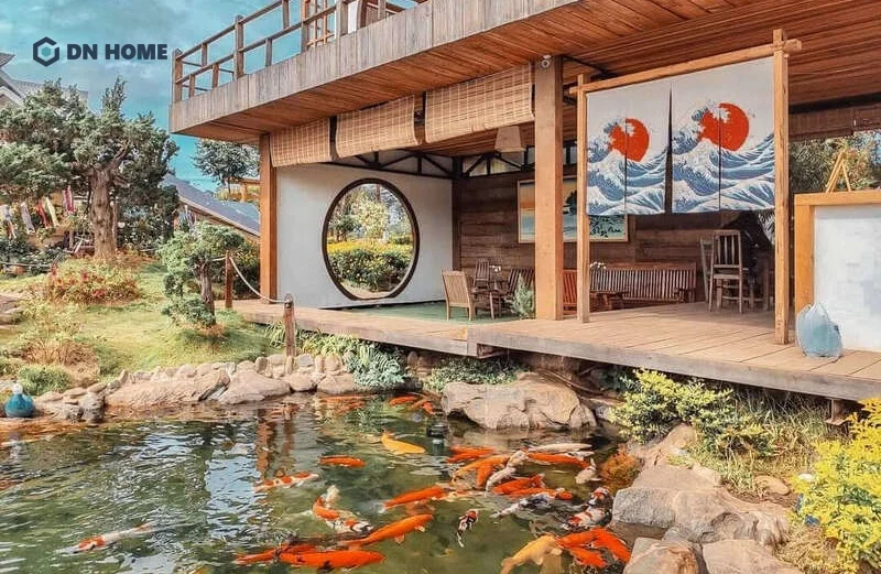 Thiết kế quán cafe cá koi phong cách Zen