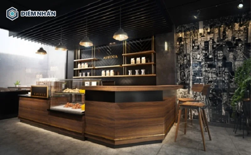 Quầy pha chế gỗ tự nhiên có độ bền cao hơn, đồng thời vân gỗ độc đáo cũng tăng tính thẩm mỹ