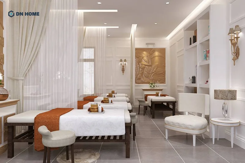 Thẩm mỹ viện được thiết kế theo phong cách tân cổ điển hướng đến vẻ đẹp sang trọng và đẳng cấp