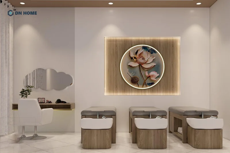 Phong cách thiền (Zen) hướng đến việc tạo nên không gian thẩm mỹ viện yên bình, thư thái