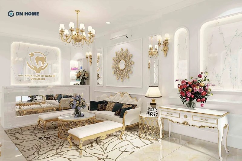 Nội thất bọc nhung giúp không gian thẩm mỹ viện thêm quý tộc và đẳng cấp