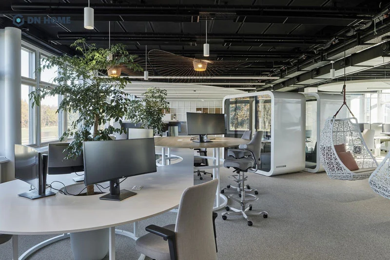 Các hình khối độc đáo được sử dụng trong thiết kế không gian làm việc sáng tạo