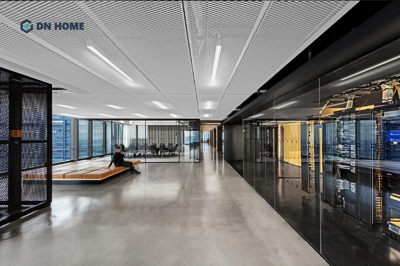 Không gian mở được ứng dụng cho toàn bộ không gian văn phòng công ty IEX Group