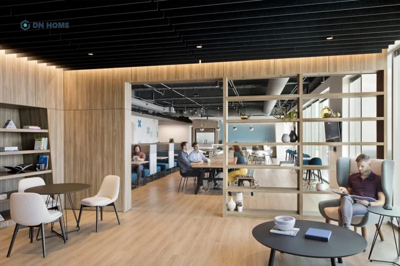 Không gian mở trong văn phòng Ally Financial thúc đẩy sự tương tác, giao tiếp