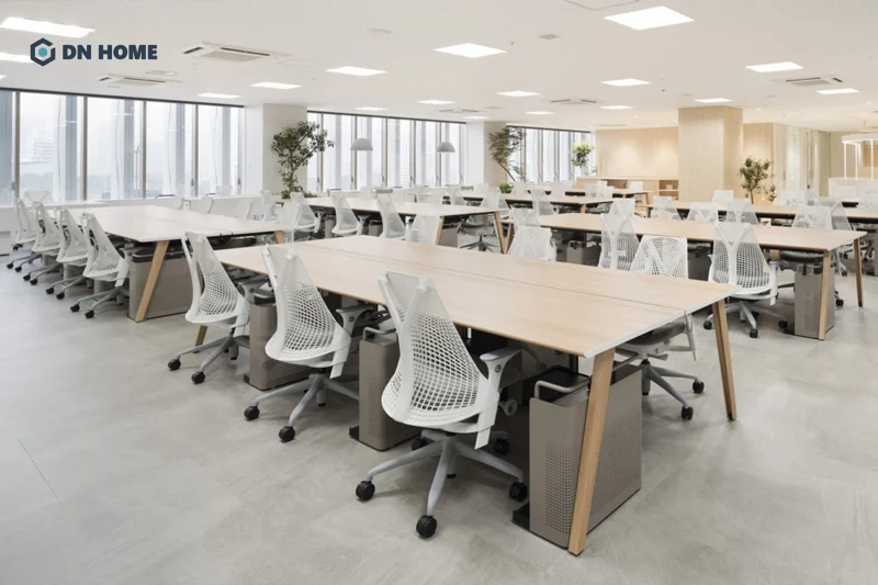 Trong thiết kế văn phòng Nhật, tính trật tự và gọn gàng được chú trọng, tạo môi trường làm việc chuyên nghiệp