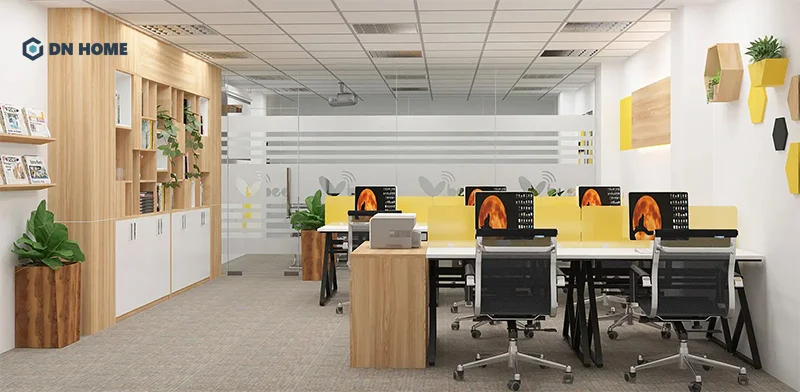 Văn phỏng nhỏ diện tích 20m2 nên được thiết kế theo phong cách tối giản