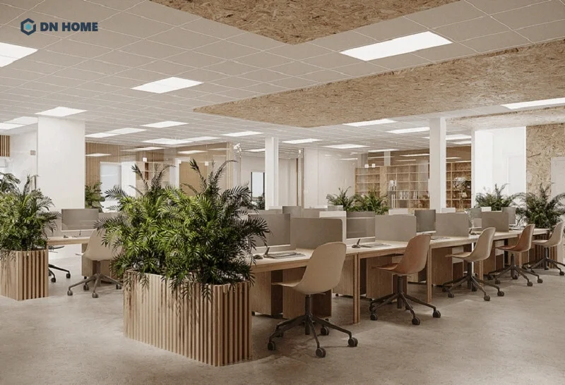 Màu nâu trong thiết kế văn phòng theo phong thuỷ mệnh Mộc cũng đem lại cảm giác ấm cúng, gần gũi