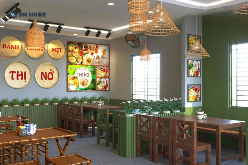 Nên sử dụng tranh ảnh liên quan đến đồ ăn khi decor không gian nội thất quán ăn vặt