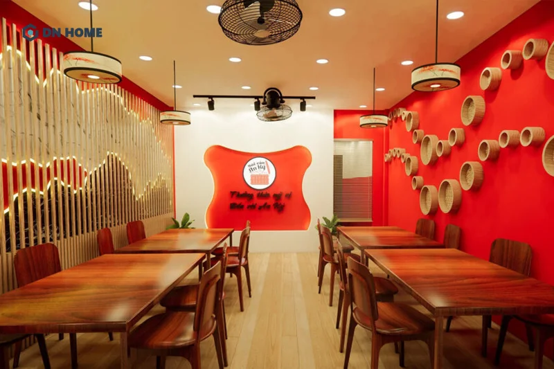 Cần nhấn mạnh họa tiết trang trí trong quán ăn vặt để tạo điểm nhấn cho không gian