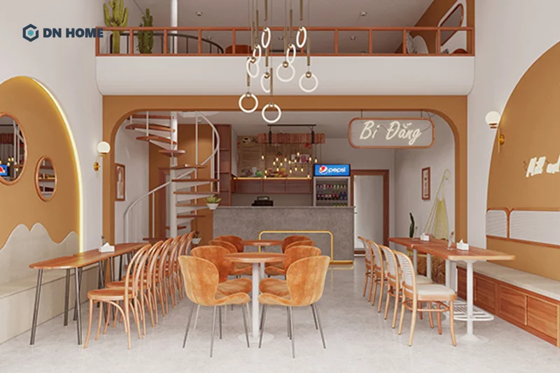 Mẫu trang trí không gian nội thất quán ăn vặt theo một concept duy nhất - phong cách scandinavian