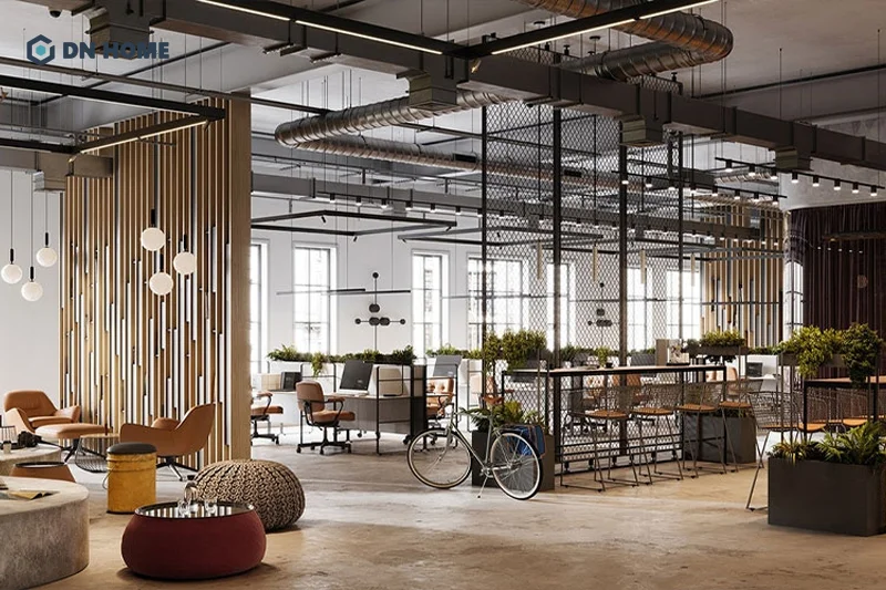 Các văn phòng làm việc hiện đại phong cách công nghiệp phù hợp với các công ty lĩnh vực sáng tạo, nghệ thuật