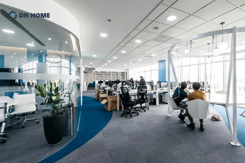 Không gian làm việc linh hoạt là đặc trưng khi thiết kế, bố trí văn phòng thông minh