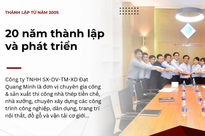 Công ty Đạt Quang Minh có 20 năm kinh nghiệm, là lựa chọn đáng tin cậy dành cho các chủ đầu tư