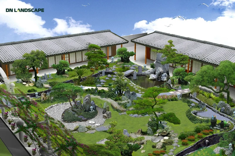 Bản vẽ phối cảnh 3D giúp khách hàng có cái nhìn chân thực về dự án cảnh quan sân vườn sau khi hoàn thiện