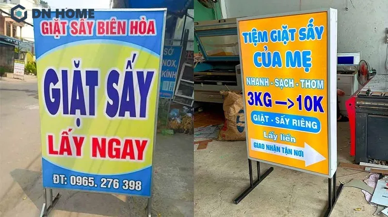 Mẫu biển hiệu giặt sấy dạng đứng
