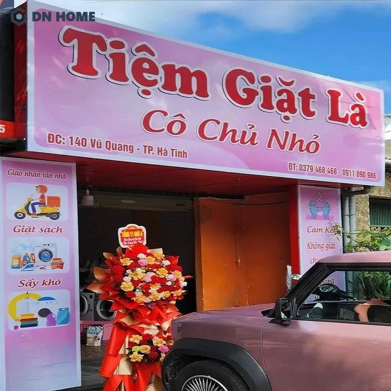 Biển hiệu tiệm giặt sấy bằng bạt hiflex