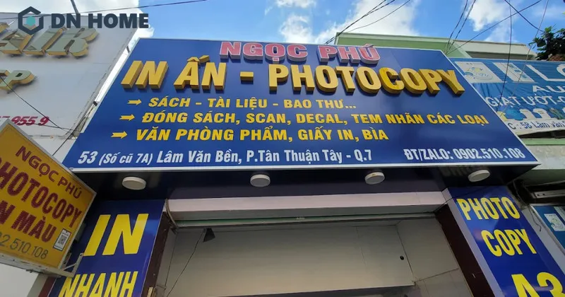 Sự kết hợp hài hoà về màu sắc tạo nên biển hiệu photocopy đẹp mắt