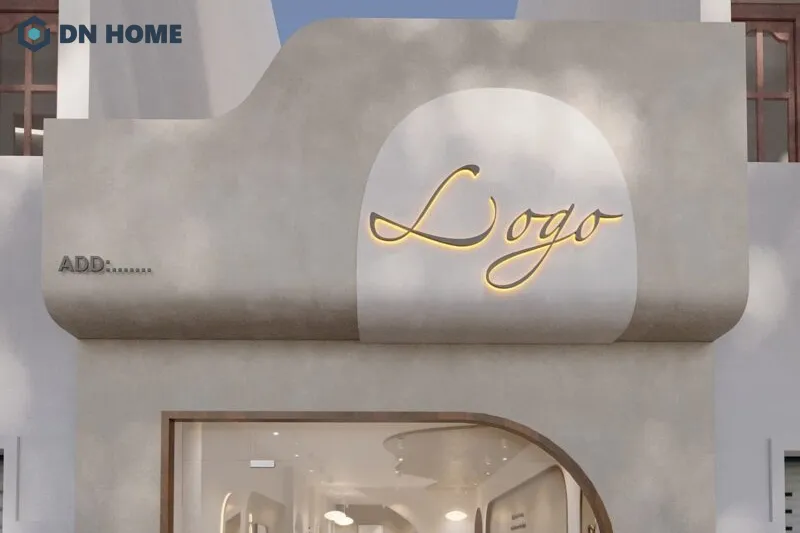 Bảng hiệu tiệm nail thiết kế tối giản làm nổi bật nội dung với chữ inox nổi cùng đèn LED